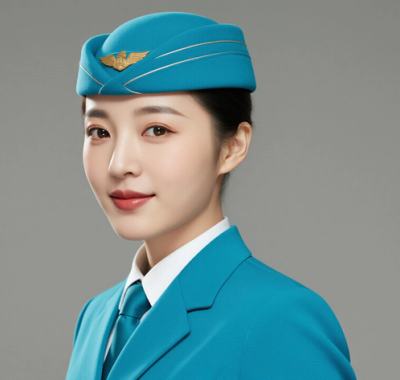 AI空乘气质电脑桌面壁纸 | 青蓝休闲正装清爽大方8K超高清无水印套图