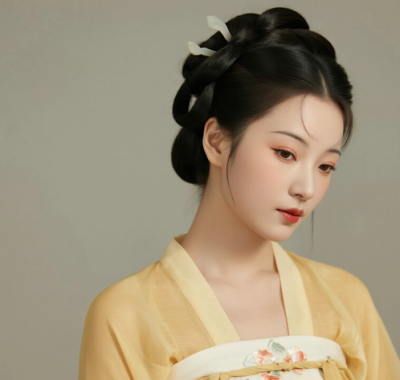 AI中式复古电脑桌面壁纸 | 鹅黄穿搭元气娇俏女生8K超高清无水印套图