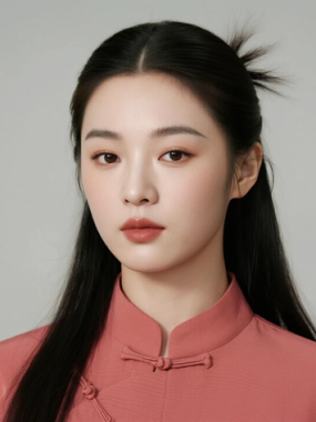 AI中式复古电脑桌面壁纸 | 砖粉穿搭随性文艺女生8K超高清无水印套图
