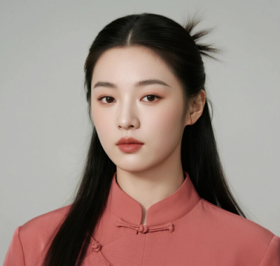 AI中式复古电脑桌面壁纸 | 砖粉穿搭随性文艺女生8K超高清无水印套图