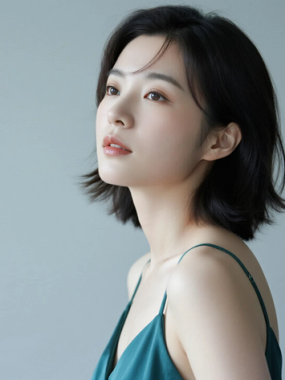 AI清新治愈电脑桌面壁纸 | 豆绿服饰温柔恬静8K超高清无水印套图
