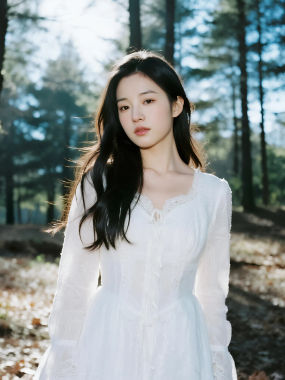 AI人像女生高清图集 | 林间清冷唯美套图