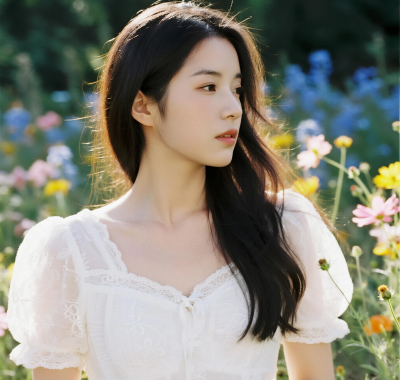 AI人像女生高清图集 | 花海温柔唯美套图