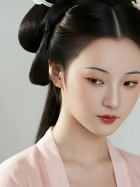 AI中式复古电脑桌面壁纸 | 藕粉罗裙柔美婉约8K超高清无水印套图