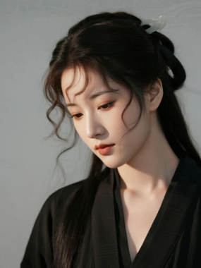 AI中式复古电脑桌面壁纸 | 玄黑服饰飒爽古风8K超高清无水印套图