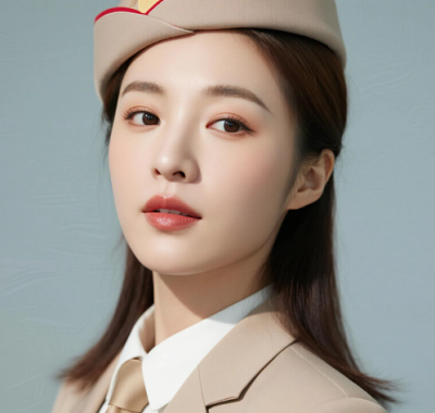 AI空乘气质电脑桌面壁纸 | 米白正装温婉大方女生8K超高清无水印套图