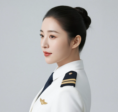 AI空乘气质电脑桌面壁纸 | 纯白套裙清爽雅致女生8K超高清无水印套图