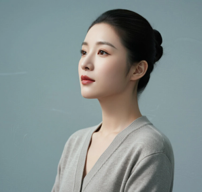 AI空乘气质电脑桌面壁纸 | 奶灰开衫娴静柔和女生8K超高清无水印套图